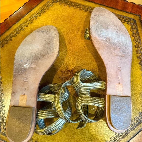 Belle by Sigerson Morrison gold leather gladiator sandals Size 9 - Picture 6 of 7